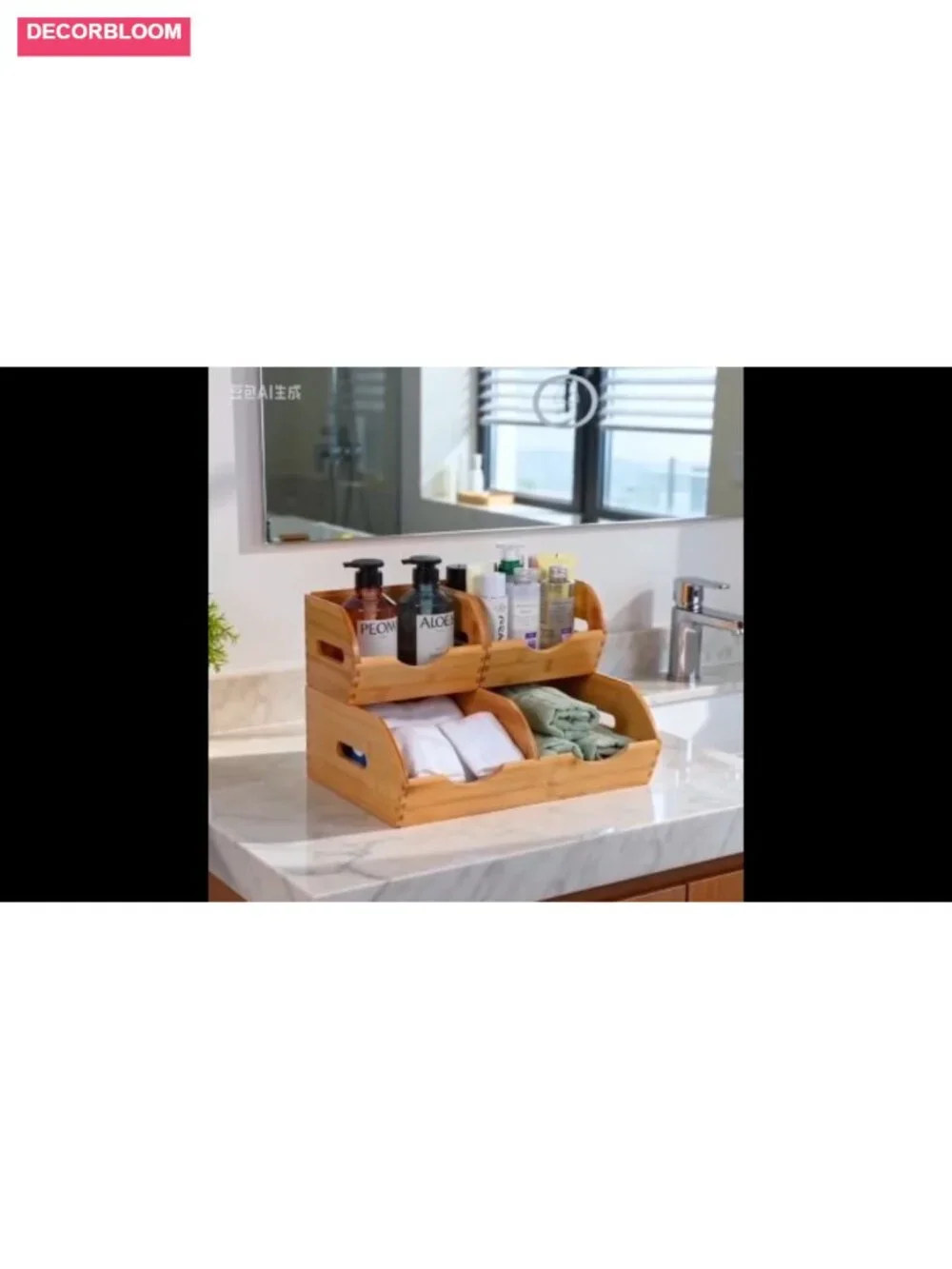 Bamboo Pantry Storage Bins Stackable Fruit Vegetable Basket Organizer